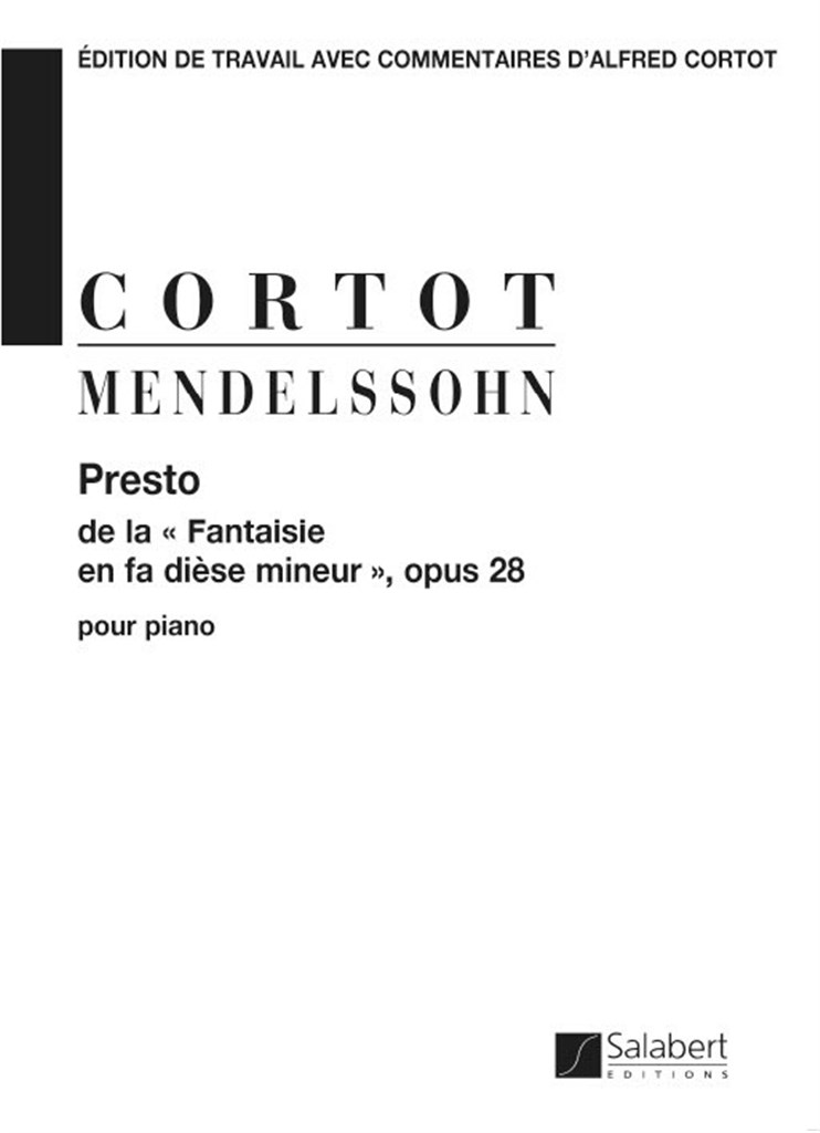Presto De Fantaisie En Fa Diese Op.28 Piano